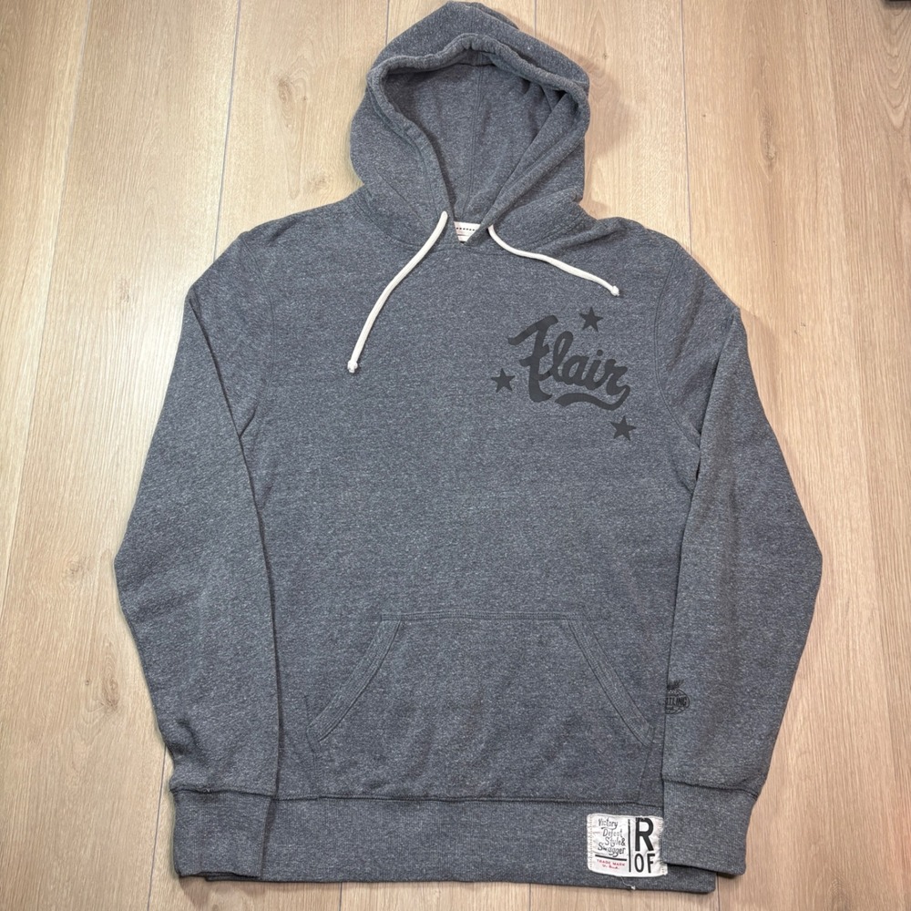 Roots of Fight Ric Flair Nature Boy Hoodie Large Gray Wrestling Sweatshirt WWE